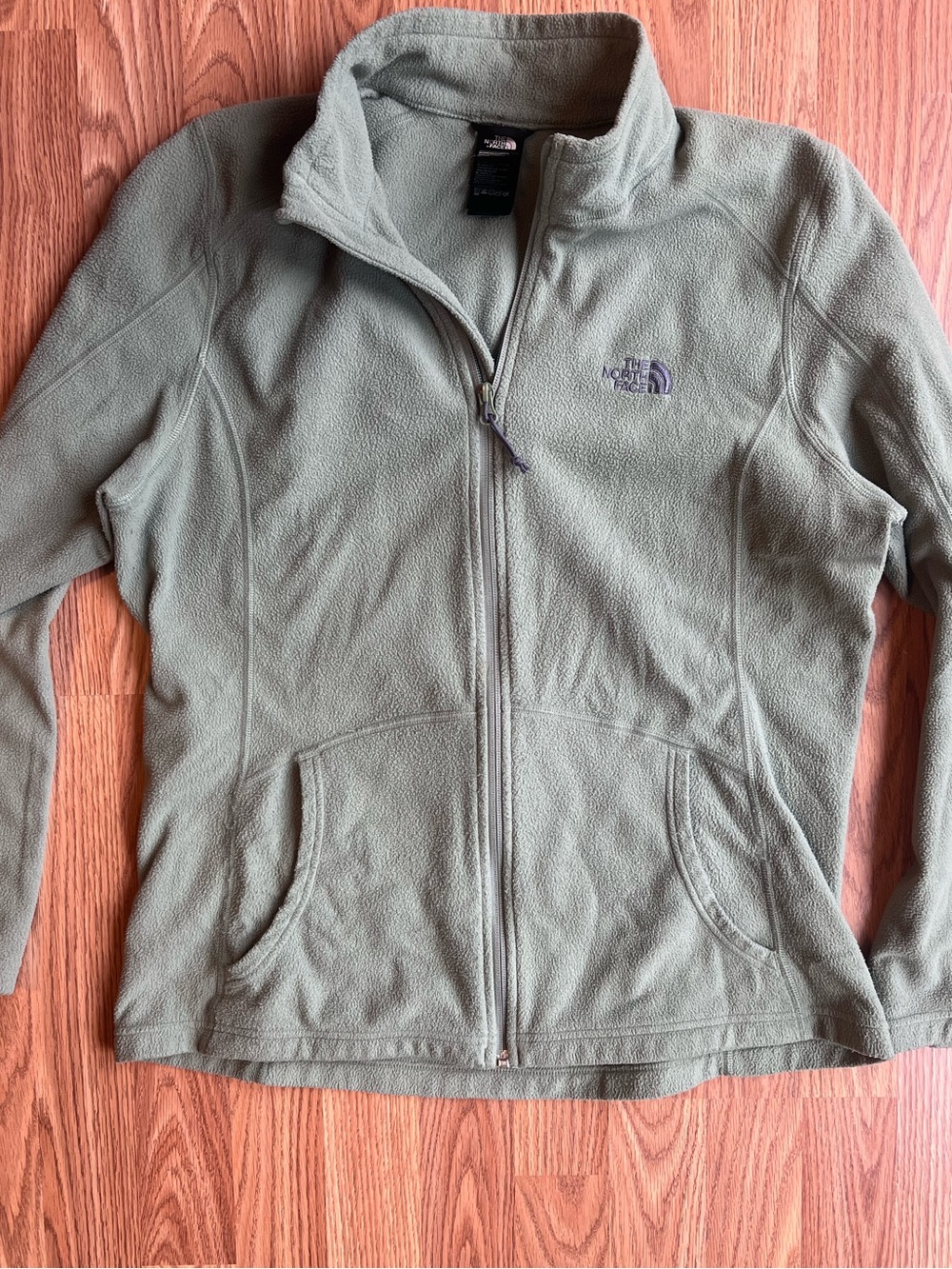 The North Face Olive Green Full-Zip Teddy Fleece Jacket